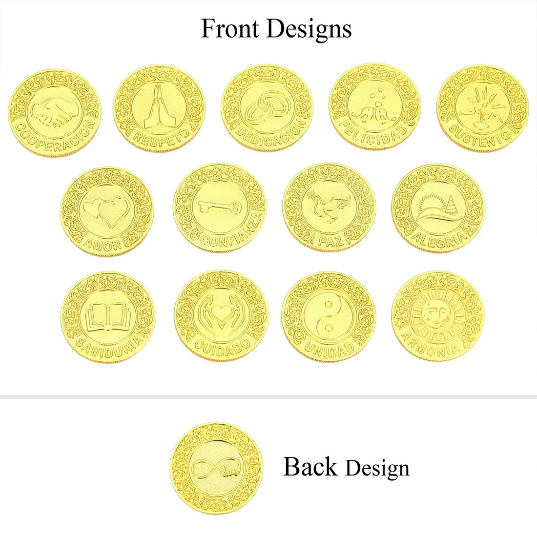 13pcs Spanish Arras Para Boda Unity Coins For Wedding Set With Heart Gift Box Ceremony Bride Favors Jewelry