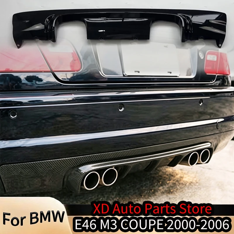For BMW E46 M3 COUPE 2 Door 2000-2006 For CSL Style Car Rear Bumper Lip Diffuser Lower Splitter Guard Protector Auto Accessories