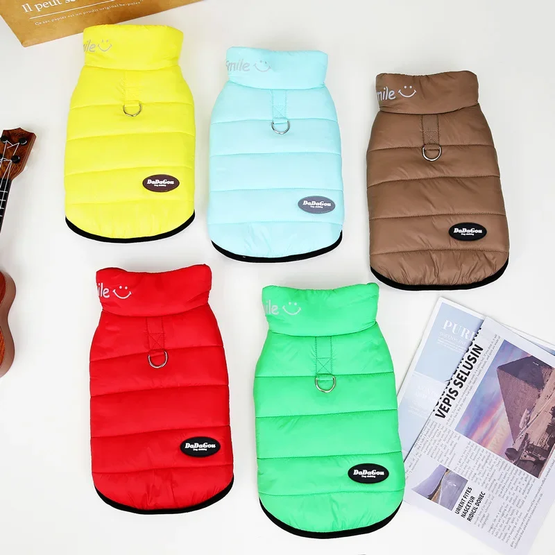 Pet Candy Color Dogparkas Dog Autumn and Winter Pet Clothing Leg Coat Five Color Bread Coat Dog Clothes for Small Dogs