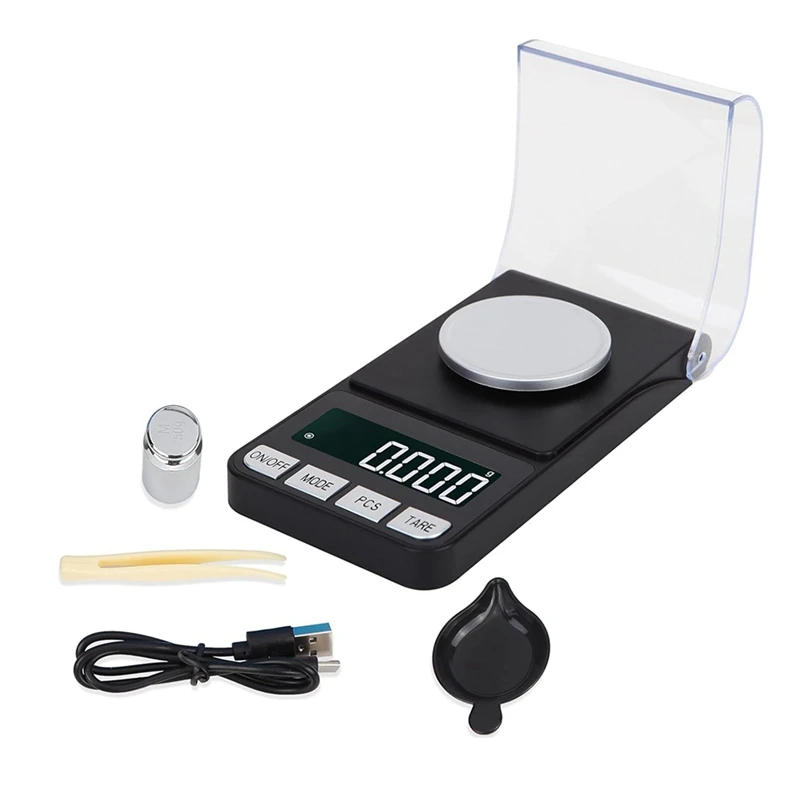 High Precision 100G/0.001G Digital Milligram Scale Jewelry Scale, Pocket Scal, Reloading, With 50G Calibration Weigh