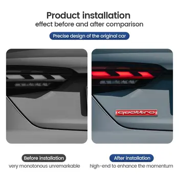 適用於Audi S-Line TT Q2 Q3 Q5 Q7 Q8 A3 A4 A5 A6 A7 R8 B5 B6 B7 B8 的 3D 金屬 QUATTRO 標誌汽車裝飾貼紙 10 最佳銷售 奧迪S-Line貼紙 - №9