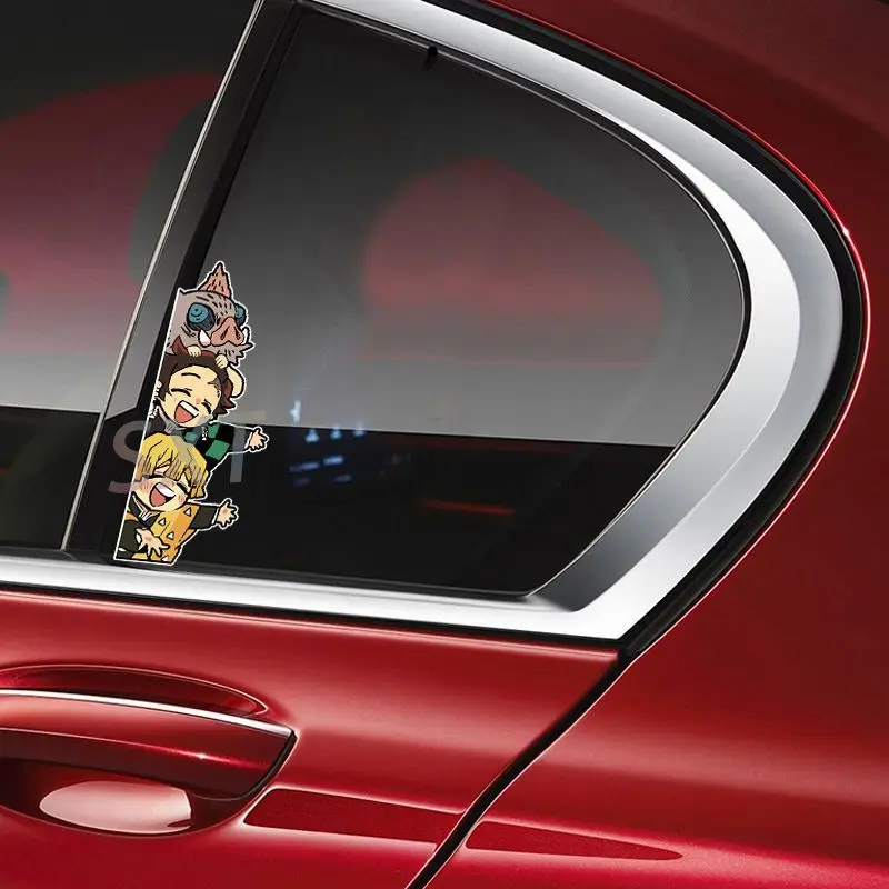 Stiker Mobil Tahan Air Kartun Anime Demon Slayer Pintu Mobil Dekoratif Pintu Kamar Tidur Kamar Mandi Stiker Kreatif Yang Dipersonalisasi