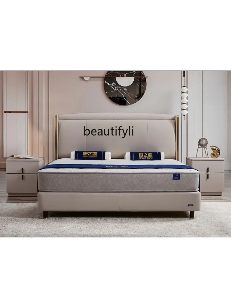 Leather Bed Bed in Master Bedroom Marriage Bed Double Bed Edging Bed Affordable Luxury Fashion Mb205