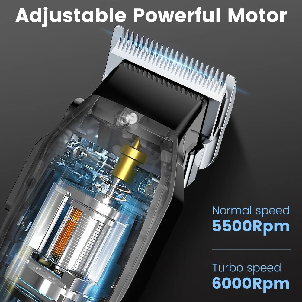 مجموعة ماكينة قص الشعر الاحترافية من Sejoy ماكينة حلاقة كهربائية قابلة للتعديل لقص الشعر قابلة لإعادة الشحن للرجال ماكينة تشذيب لاسلكية F58