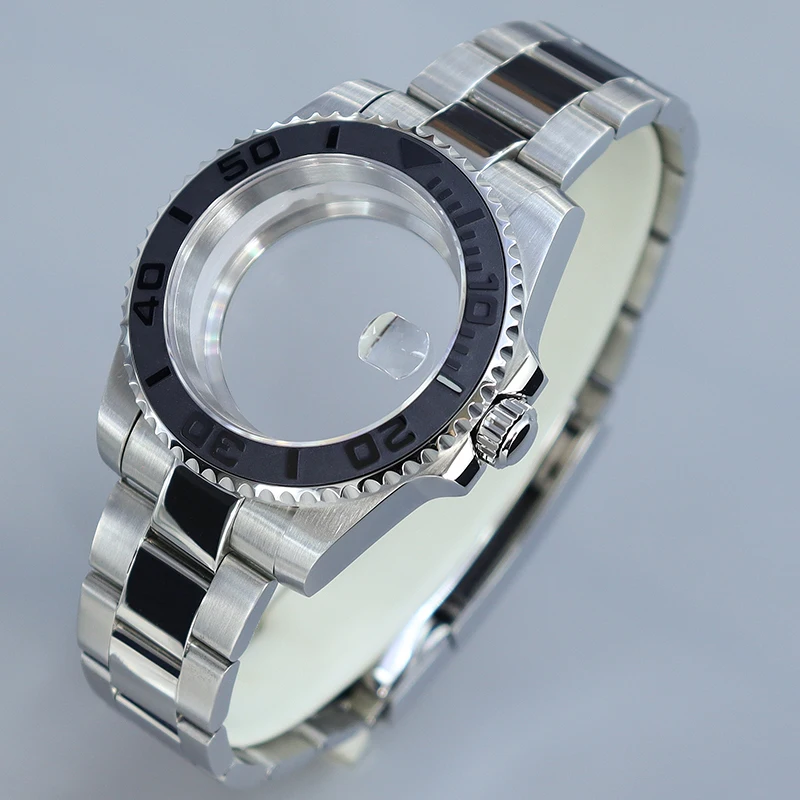 40 مللي متر YACHT ساعة حافظة تلميع/حزام نحى ل NH35 NH36 NH34 NH38 Miyota8215 Eta2824 حركة الياقوت الزجاج 200 متر مقاوم للماء #3