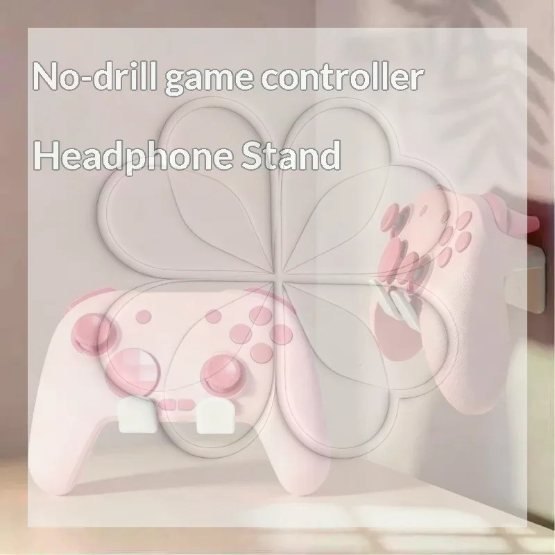 Wall Mount 2 in 1 Headphone Controller Holder Non-slip Stand for Game Enthusiasts   Switch Gamepad Organizer