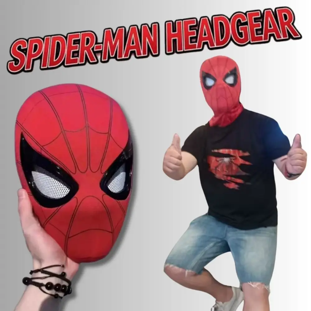Spider-Man 1:1 Scale Mask With Moving Glowing Eyes Ring Control Cosplay Mask Toy Spiderman Mask Gift, Halloween Cosplay Props view 2