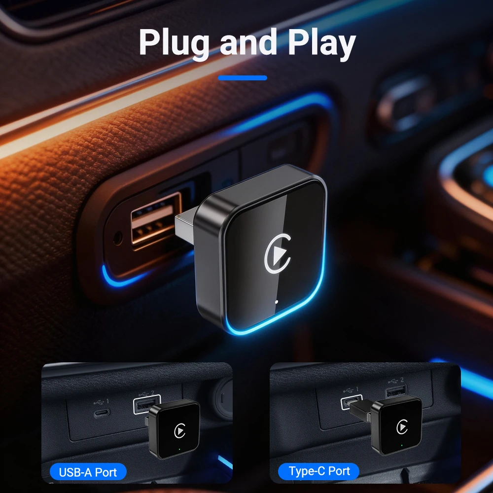 XUDA New Wireless Android Auto Adapter Smart Mini Box Plug And Play Universal For VW Toyota Nissan Honda Ford Benz 2025