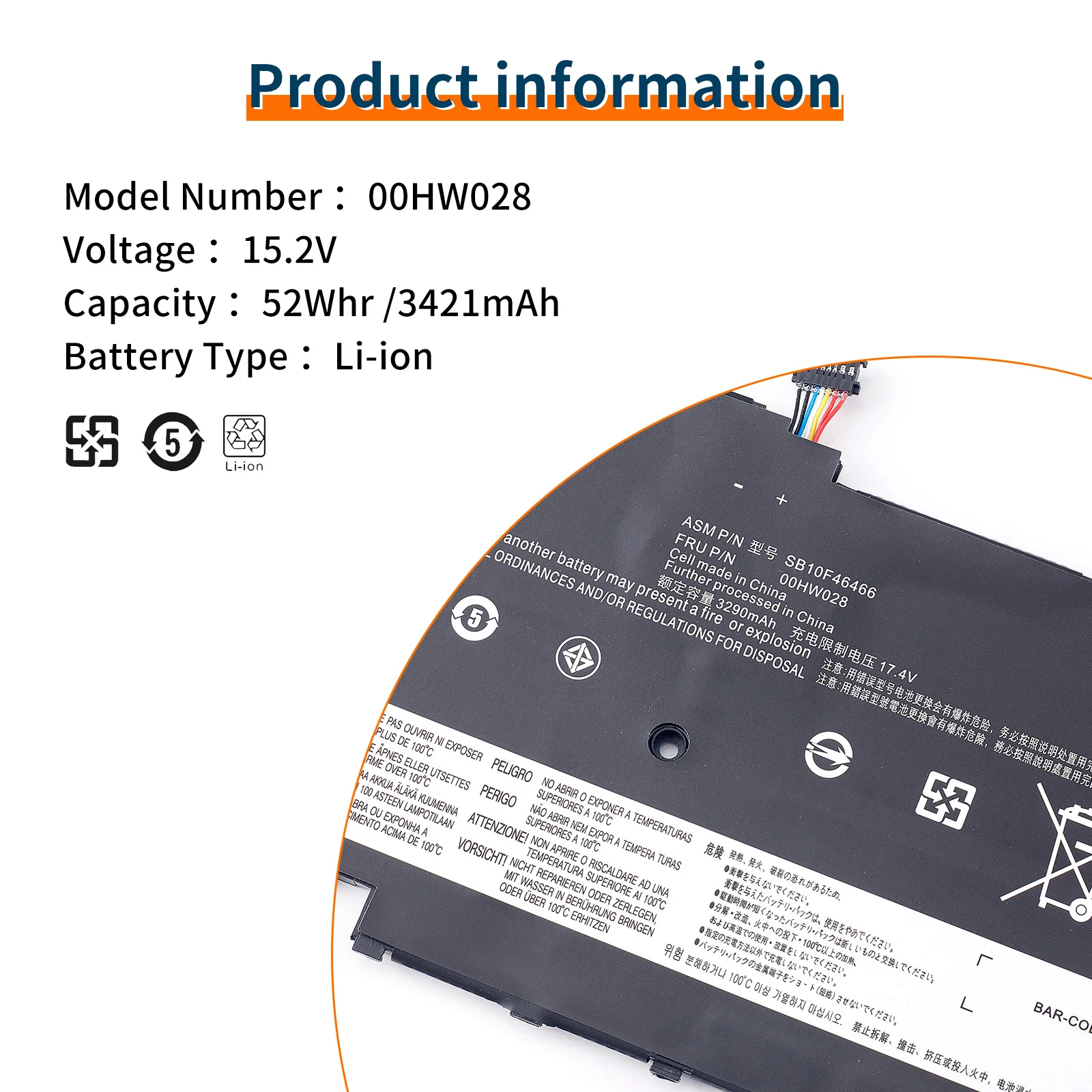 Imagem -05 - Lenovo Thinkpad x1 Carbon Laptop Battery Gen 2023 x1 Yoga ° 2023 Sb10f4646467 00hw029 00hw028 01av439 15.2v 52wh