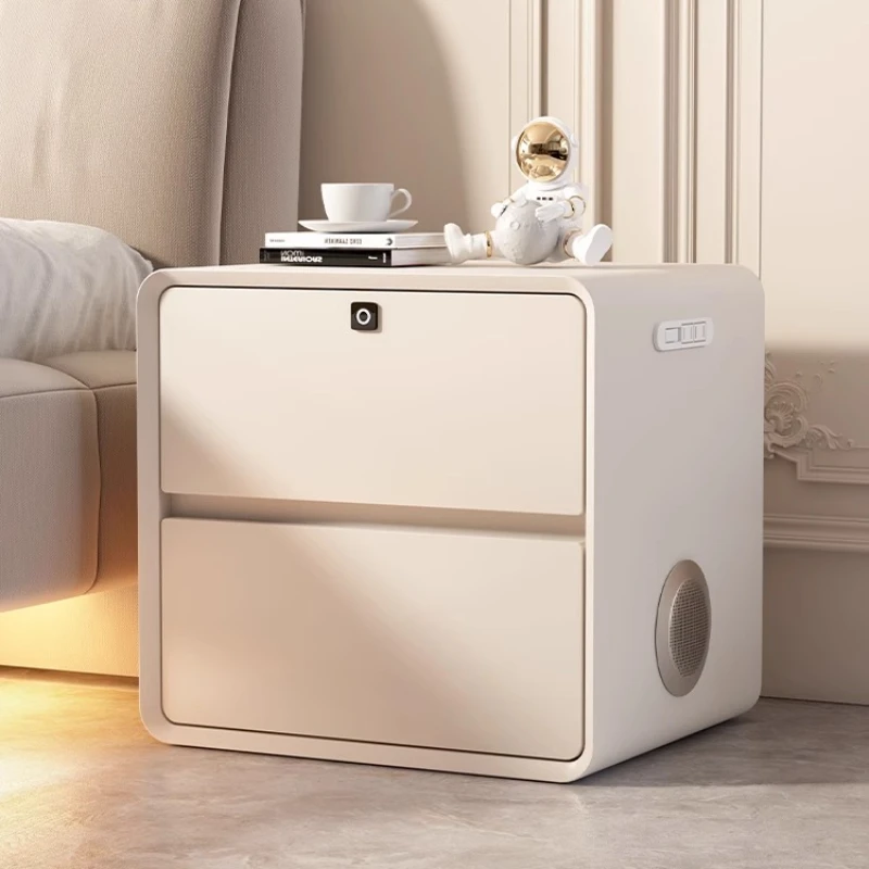 

bedside table with lock household bedroom small cabinet master bedroom solid wood light luxury high-end
