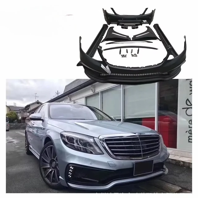 

For Benz W222 Upgrade Wald Style Body Kit W222 Front Bumper Rear Bumper Side Skirt Fender Exhaust Diffuser