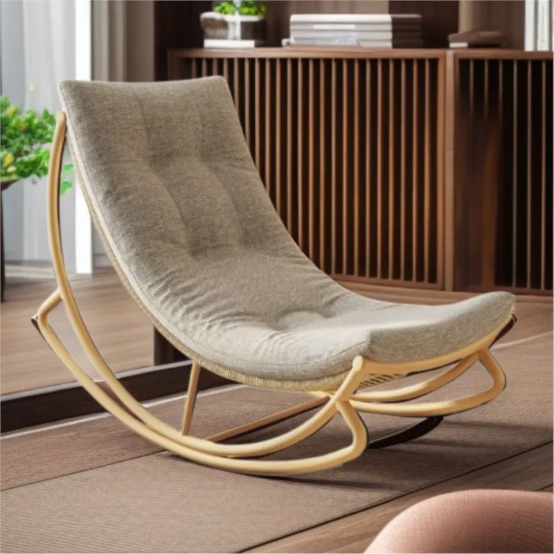 Leisure Lazy Style Metal Rocking Chair Can Be Used As A Lazy Sofa Home Living Room Balcony Nap Leisure Single Rope Rocking Chair