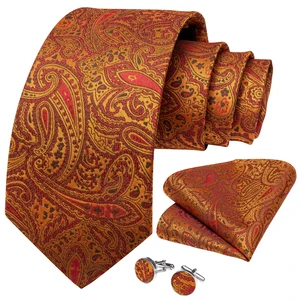 Große orangefarbene Rechnung für Männer, luxuriöser Seidenpolyester, Hochzeitsball, quadratische Manschettenknöpfe, Geschenk des Mannes, 8 cm Krawatte 12 Hauptverkauf Orange Korsett - №10