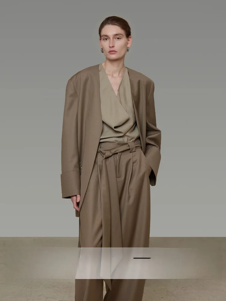 

Женский костюм-двойка Unspoken: весенний сезон, простая элегантность, премиум-качество, свободный крой, повседневная одежда