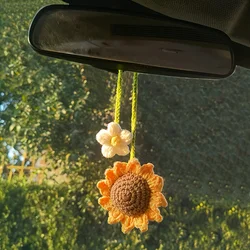 1PC handmade woven sunflower car pendant decoration