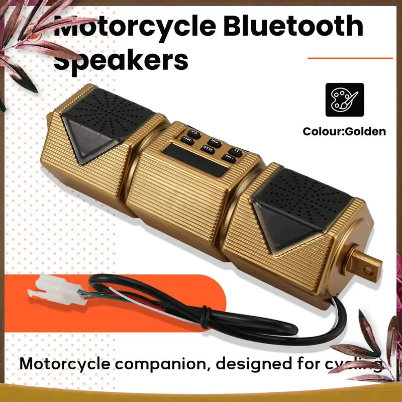 

AB59-Motorcycle MP3 Player Handlebar Speaker Bluetooth Music FM Radio Waterproof Adjustable Bracket Bike Audio Stereo 12V