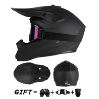 Casco de motocicleta todoterreno, casco completo de rally cuesta abajo con gafas, adecuado para todas las estaciones para hombres, mujeres y niños