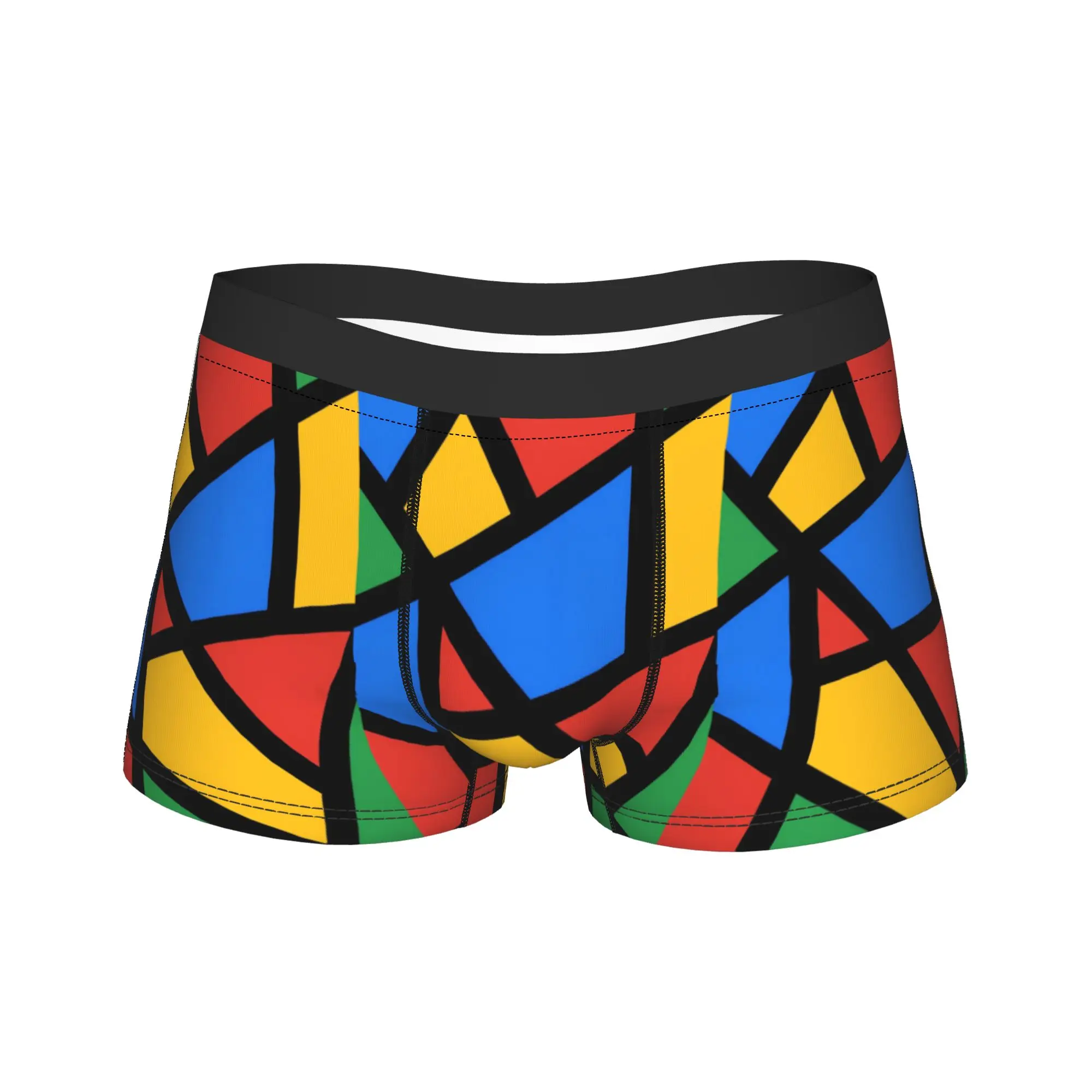Stained Glass Abstract Underwear  Design Boxershorts High Quality Males Underpants Soft Trend Shorts Briefs Gift Idea