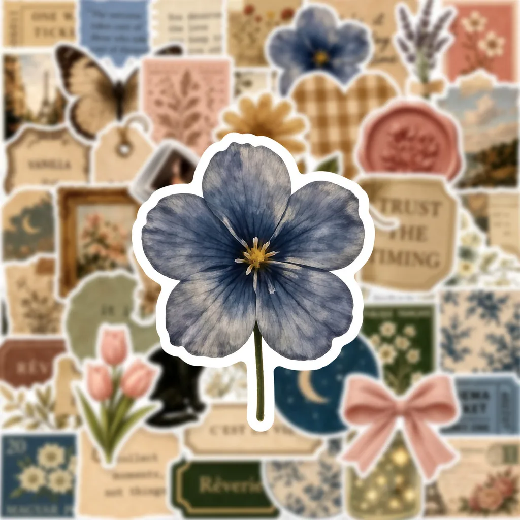 50 Stück Retro INS-Style Aufkleber, Wasserfeste Vintage-Sticker für Tassen, Schreibtische, Skateboards & Tagebücher Giajar Sticker Store – Detail 4