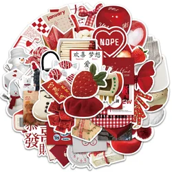 10/30/50pcs 2023 Happy New Year Ins Style Red Stickers Decoration DIY Phone Notebook Luggage Laptop Bike Wall Decals Kids Toys