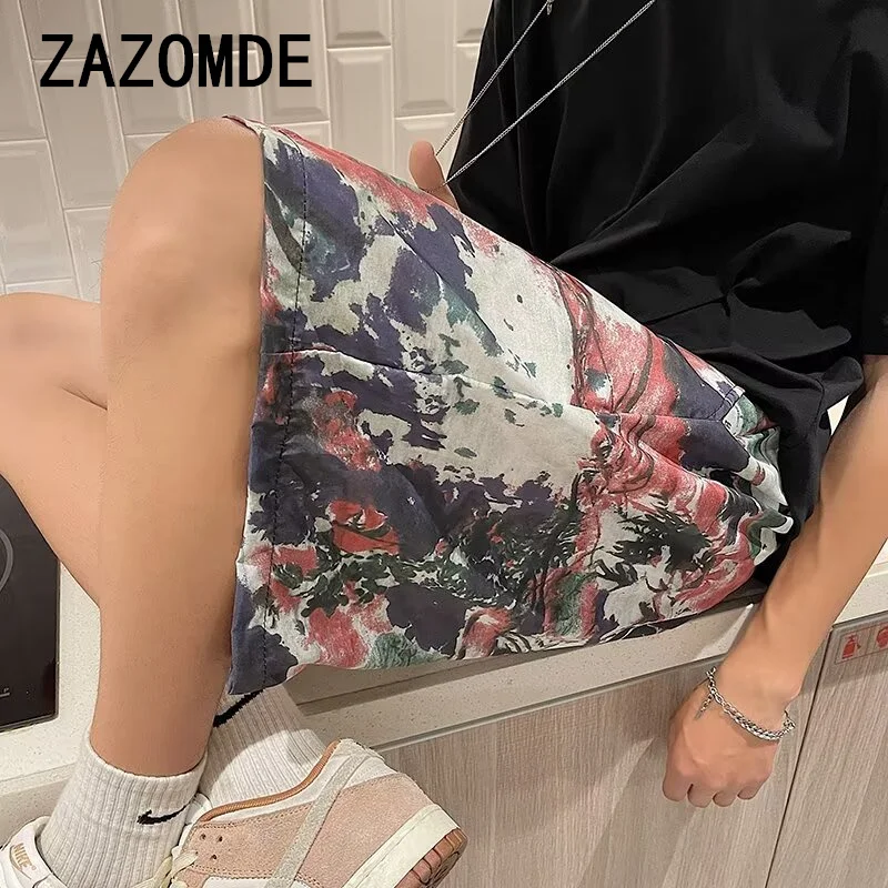 Zazomde กางเกงขาสั้นบางเฉียบแห้งเร็วสำหรับผู้ชายแฟชั่นลำลองพิมพ์ลายบูติก Comfort แฟชั่นระบายอากาศได้ดี
