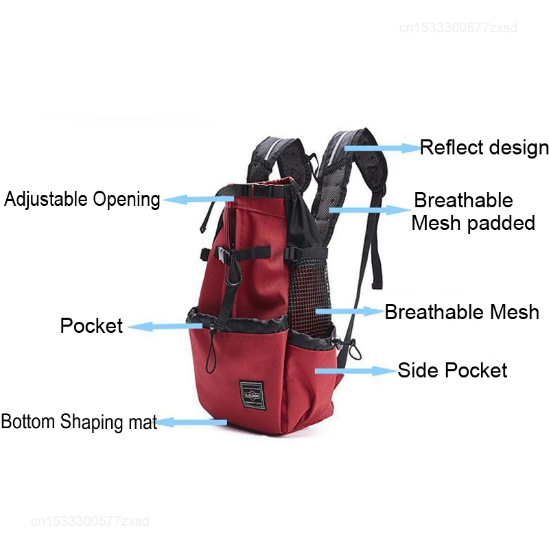 Dog Carrier Pet Shoulder Traveler Backpack Dog Outcrop Bags Ventilation Breathable Washable Outdoor Bicycle Hiking Backpack Bag