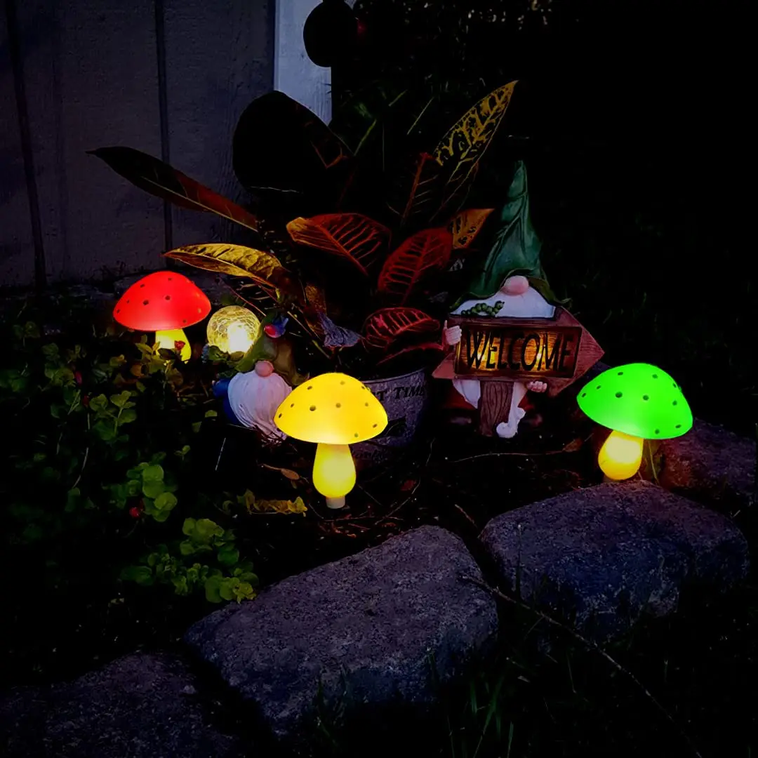 Solar Mushroom Lights Garden Outdoor Decor Stuff 8 Modes Waterproof Mushroom Night Light for Garden Pathway Landscape Yard Xmas