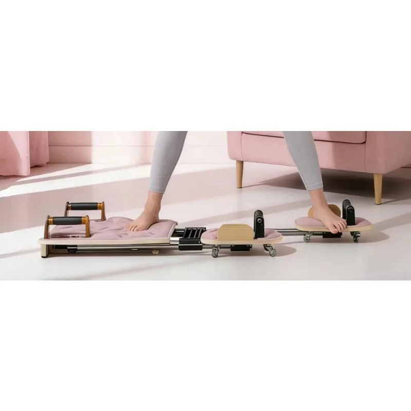 Solid Wood Pilates Fitness Board Adjustable Resistance Multifunctional Retractable Abdominal Core Trainer