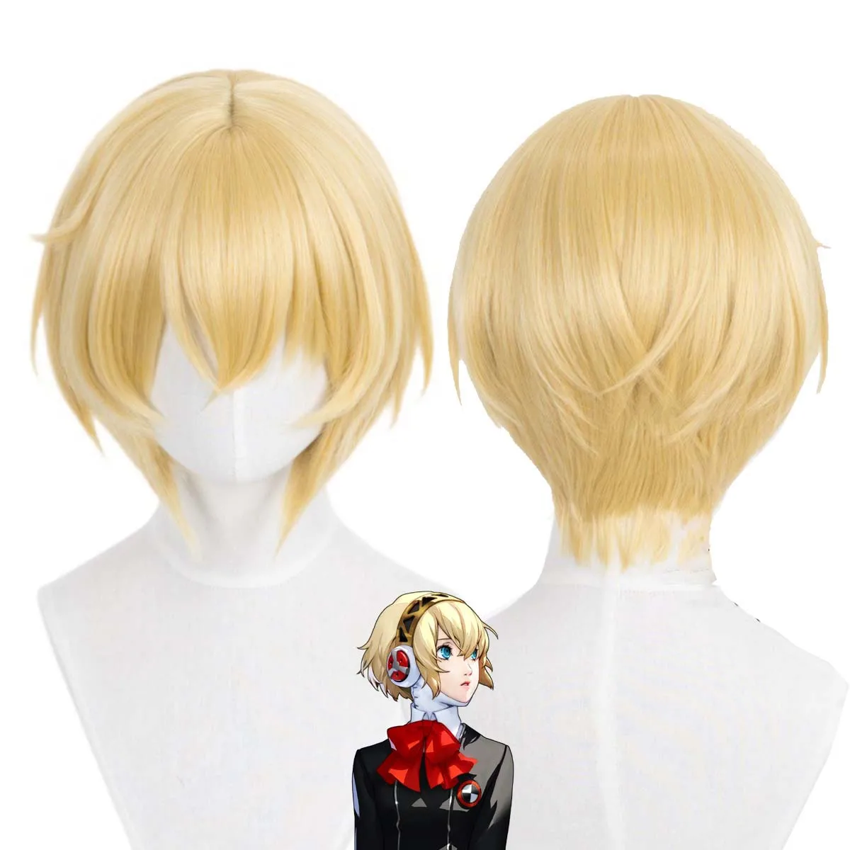 남자 게임 P3 아이기스 골든 코스프레 가발