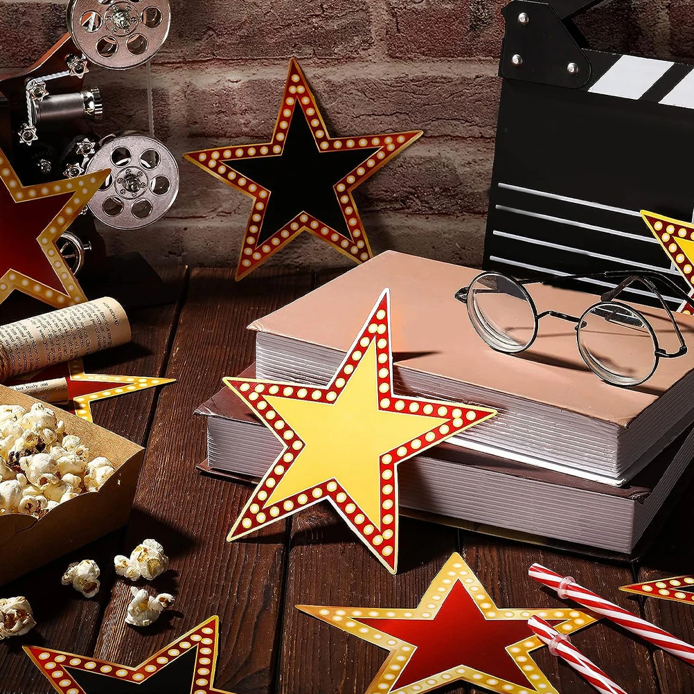

Star Decorations Coated Paper Thickened Cardstock Red Carpet Party Supplies Movie Night Photo Booth Props Vip Event Decor