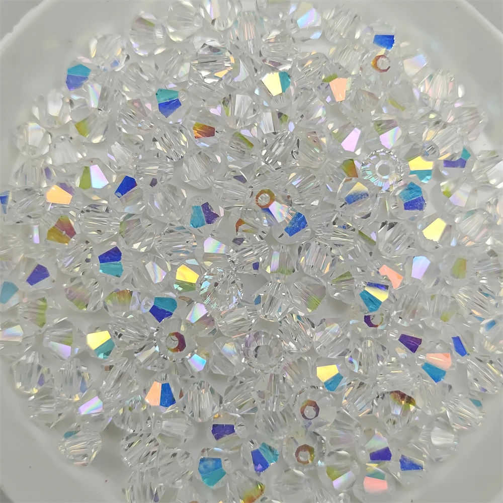 

3mm 4mm 5mm 6mm 8mm Crystal Clear AB Good Quality Chinese crystal bicone beads