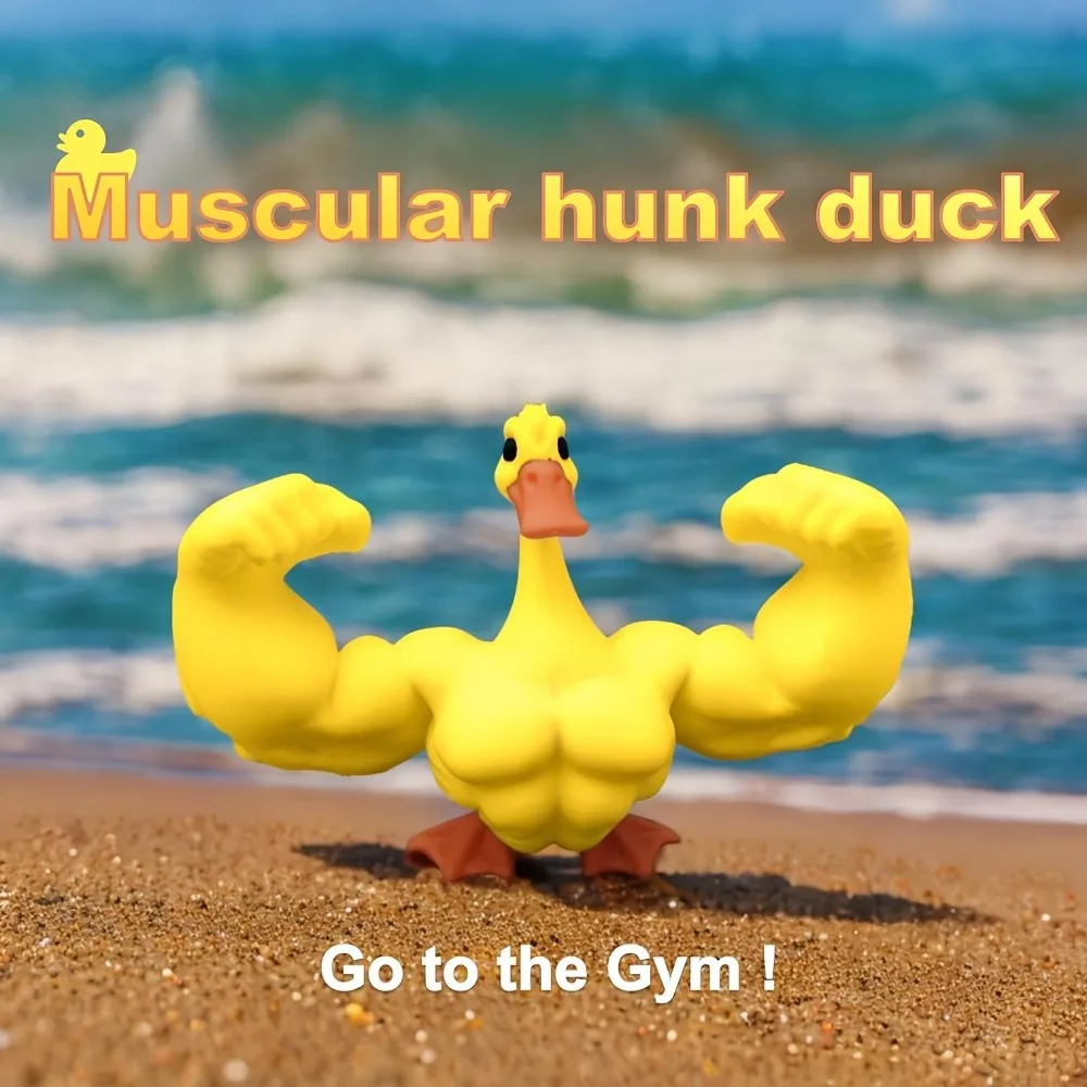 تمثال بطة عضلية مبتكر لديكور المنزل والحديقة، قابل للتجميع لعيد الميلاد والعطلات، ديكور داخلي وخارجي بدون #1