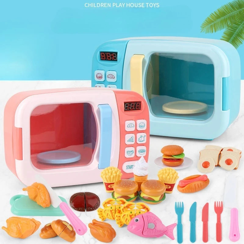子供向けごっこ遊びキッチンシミュレーション-ミミフード家電-調理用電気コンロ-タイマー付き電子レンジ-ギフト-女の子向けおもちゃ