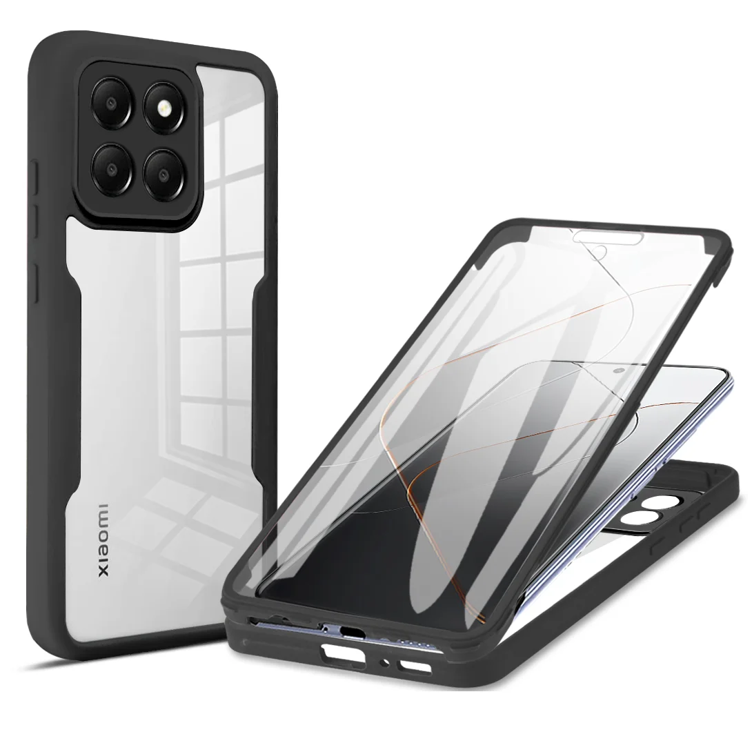 

360° Full Protection Double Sided Clear Rugged Case for Xiaomi 14 Pro Mi 14 Heavy Duty Defender Cover with Built in Protector