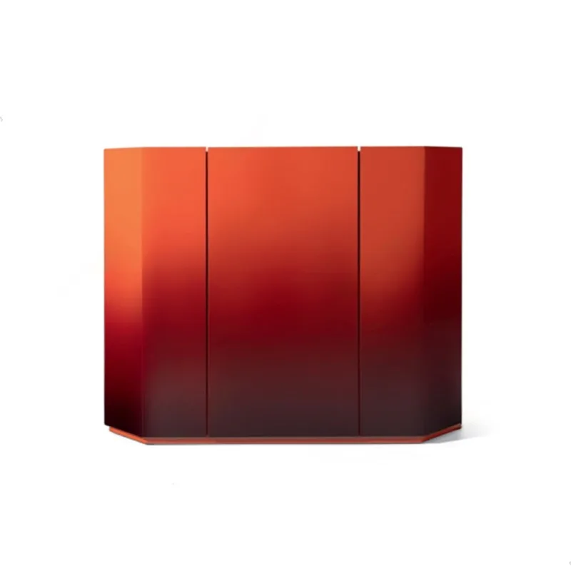 

Locker art simple entrance cabinet gradual change burgundy Italian minimalist entrance cabinet