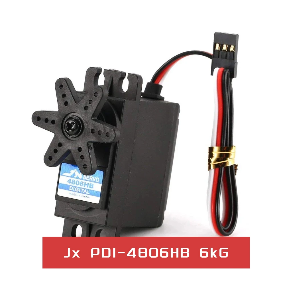 

JX PDI-4806HB 6.21kg Plastic Gear Digital Servo Motor for 1/10 1/8 RC Car Boat Fixed Wing Truck Buggy Helicopter 5.0