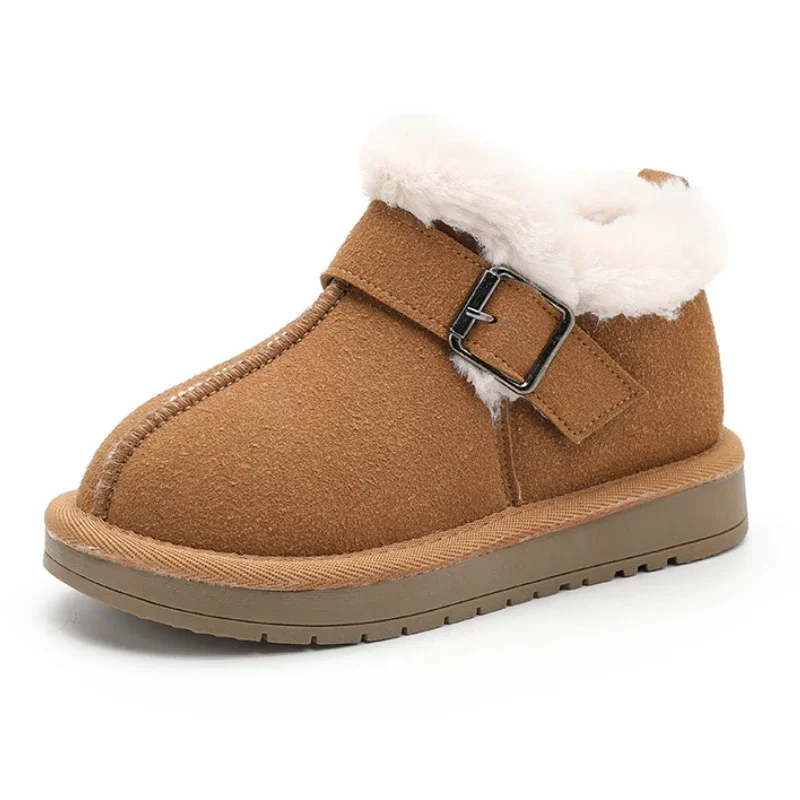 

Children's Snow Boots 2024 Winter New Plush Warm Girls' Short Boots Fashion Soft Sole Kid's Casual Cotton Shoes