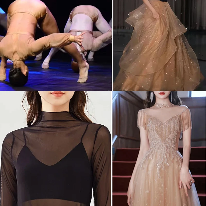 150x100cm High Elasticity Power Mesh Fabric For Sewing Bridal Dress Backing Dance Dress DIY Bottoming Dance Tulle Mesh Fabric view 3