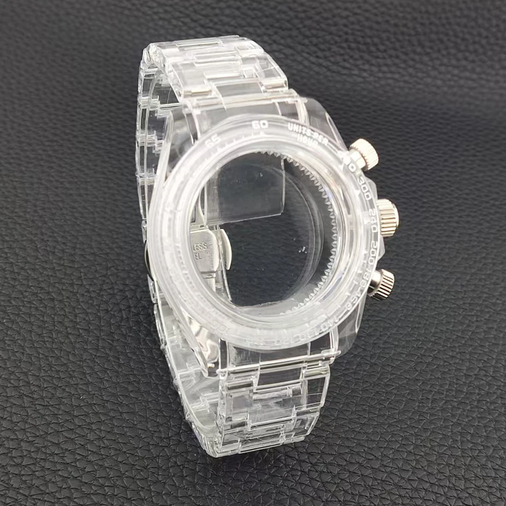 

Корпус часов vk63 39,5 мм, прозрачный акриловый корпус для VK63 VK64, аксессуары для часов с механизмом