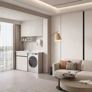 Pračka balkon integrovaná skříňka kombinovaná voštinová hliníková skříňka na prádlo umyvadlo na prádlo významné 6 nejlepší prodej skříňka pračky - №3