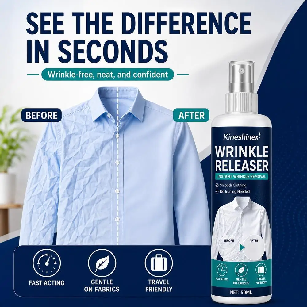 Wrinkle Release Spray Travel Size Anti Static Fabric Care Quick Fix Deodorizer No Iron Clothing Bedding Fabric Refresher
