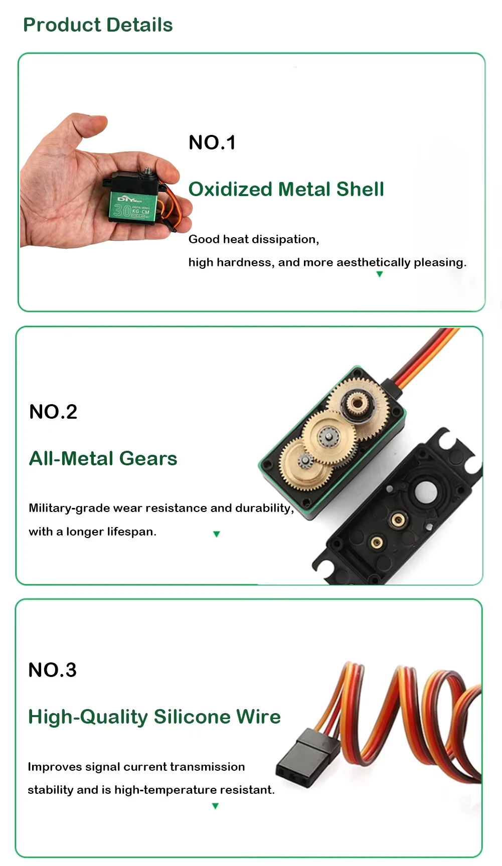 เซอร์โวมอเตอร์ดิจิตอล TD-8815MG 15 กก. เกียร์โลหะ แรงบิดสูง หมุนได้ต่อเนื่อง 360 องศา สำหรับหุ่นยนต์ กล้องกิมบอล รถยนต์ เครื่องบิน