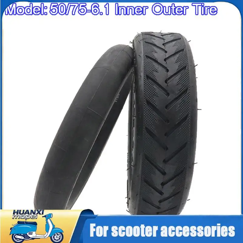

Scooter Replacement Tire,50/75‑6.1 Electric Scooter Tire Rubber Excellent Grip Shock Absorption Electric Scooter Parts