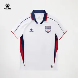 Kelme European Theme Series Football Shirts Summer Sports Shortsleeve Outdoor Running Training Polo Soccer Clothing