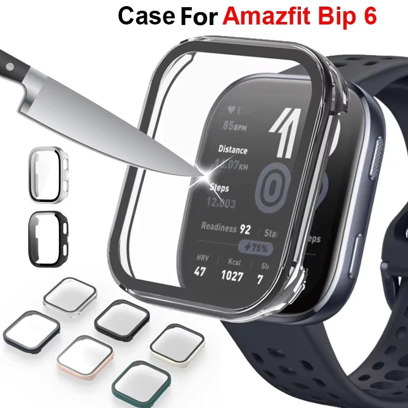 Watch Case+Glass For Amazfit Bip 6 Anti-scratch Film Bumper Tempered Glass Screen Protector Cover for Amazfit Bip6 Accessories