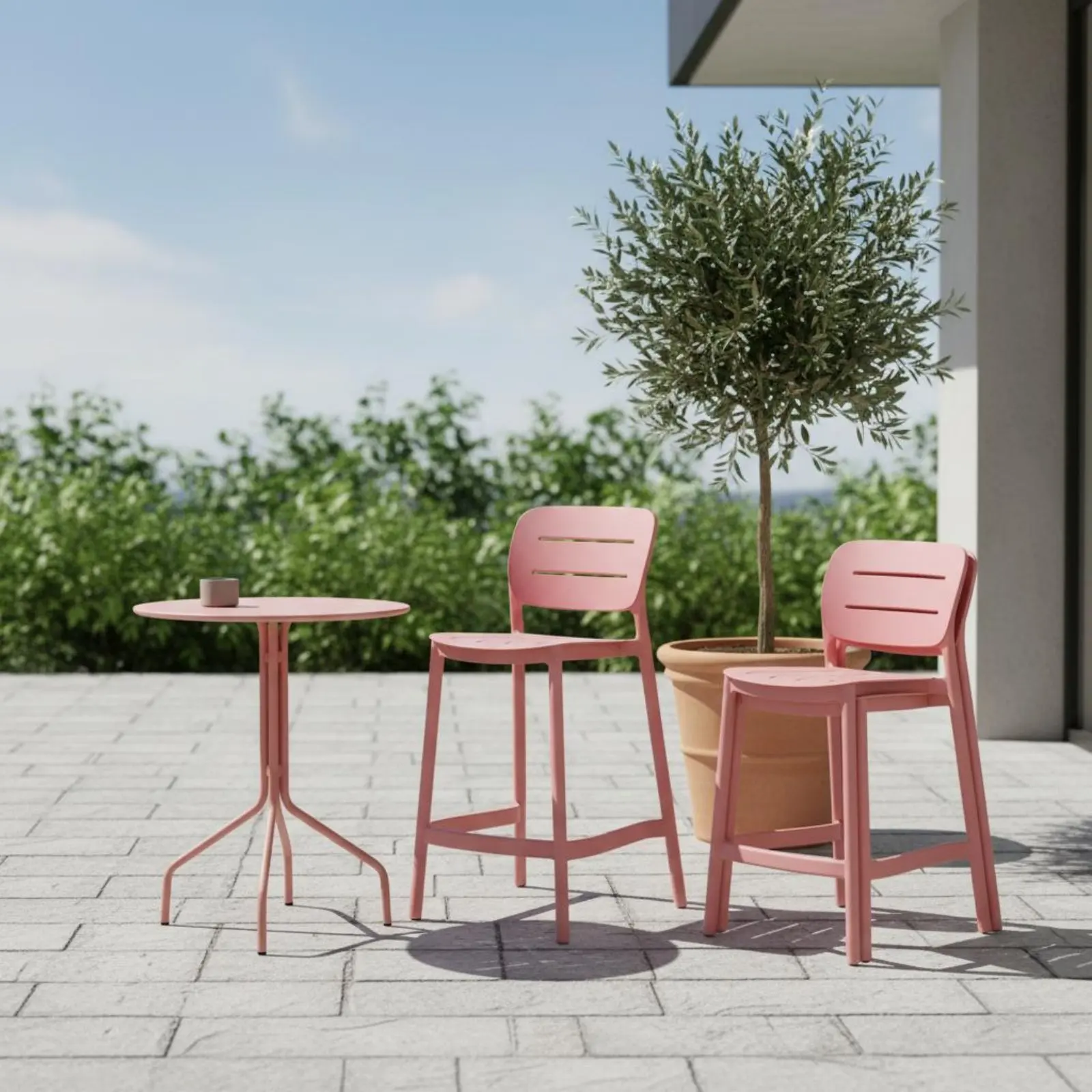 Plastic Bar Chair with Rear Lightweight Stackable Kitchen Counter Stool Household Furniture Waterproof for Patio