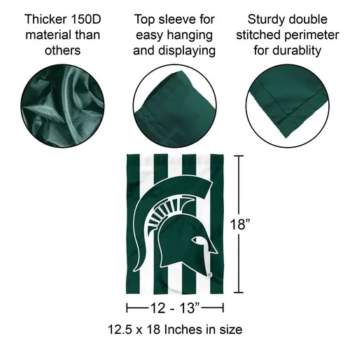 MSU Spartans Stripe Out Garden Flag and Yard Banner jjx