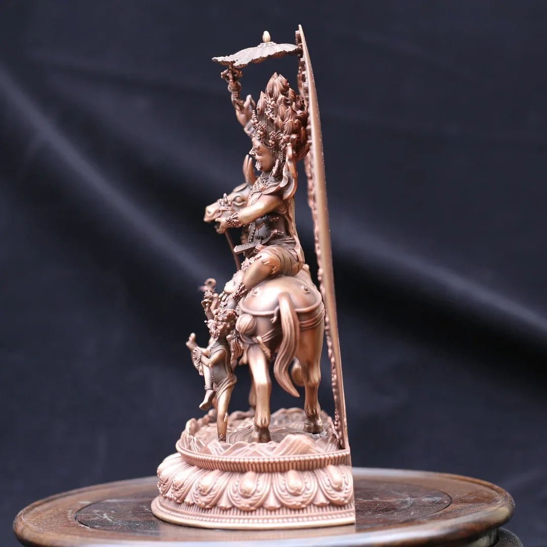 Exquisite Red copper Carving Palden Lhamo Buddha statue Tibet buddhism