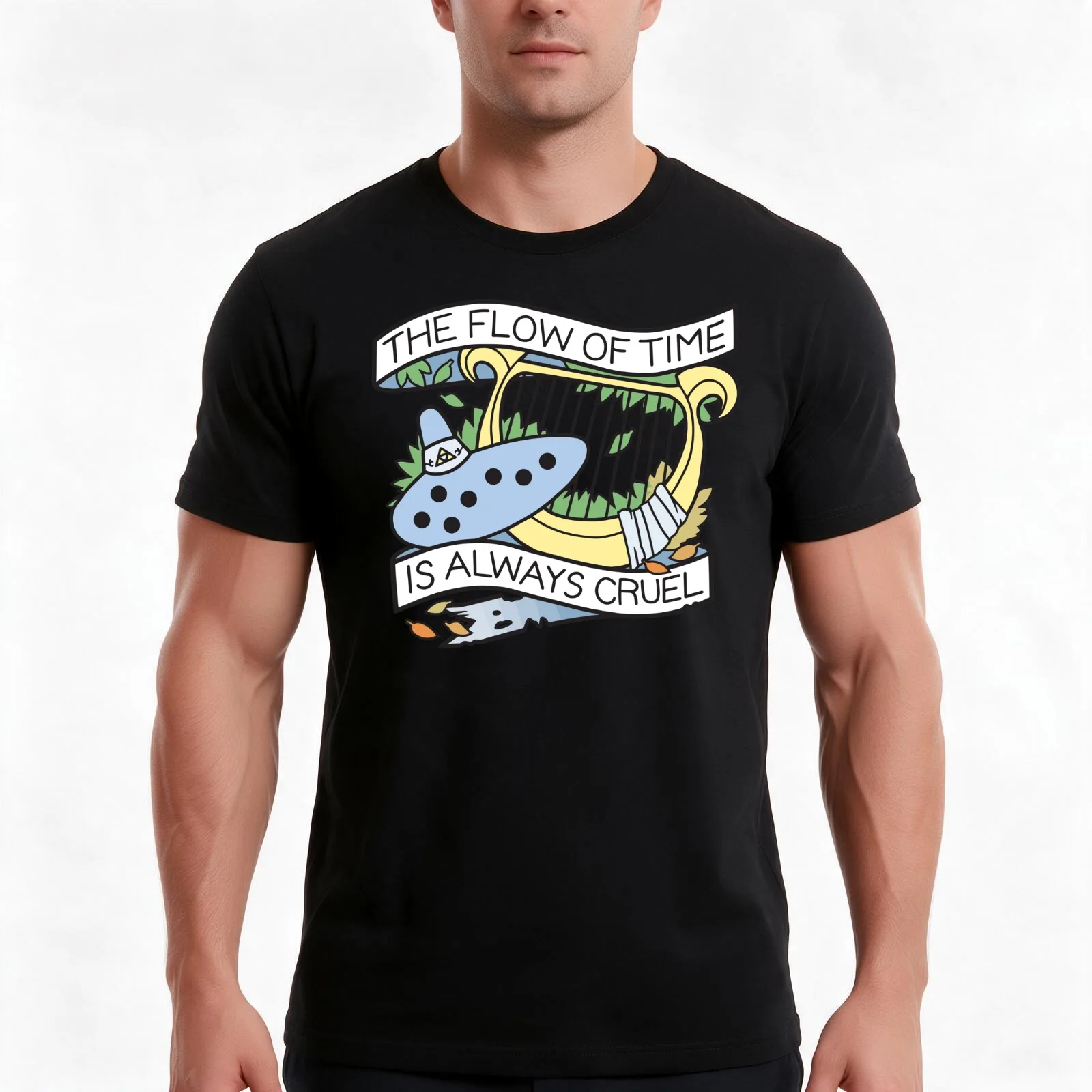 The Flow of Time is Always Cruel T-Shirt, Summer Casual Cotton Tee, Oversized Streetwear Tops, Vintage Graphic Print