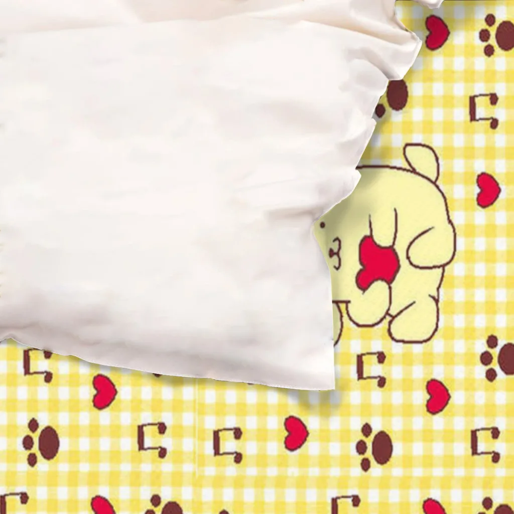 Sanrio Pompompurin Bed Sheets Set  Comforter Quilt Cover Duvets Single Bedding